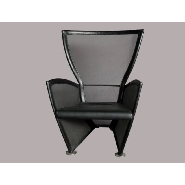 Industrial Vintage Italian Leather Lounge Chair from Paolo Nava, 1970s For Sale - Image 3 of 5