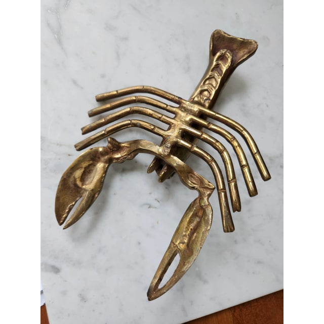 Vintage Solid Brass Crustacean Lobster Paper Weight Coastal Décor For Sale - Image 11 of 12