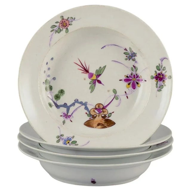 19th Century Porcelain Soup Plates by Meissen, Germany, Set of 4 For Sale - Image 10 of 10
