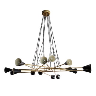 Mid-Century Italian Sputnik Chandelier in Brass, 1950s For Sale