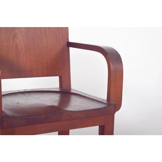 Brown Portuguese Mahogany Desk Armchair, 1920s For Sale - Image 8 of 11