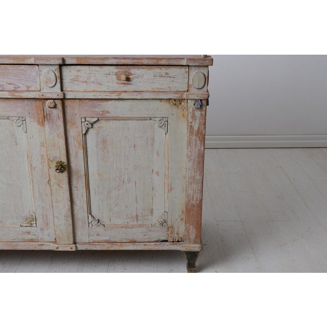 Swedish Gustavian Sideboard with Hand-Carved Decorations For Sale - Image 12 of 17