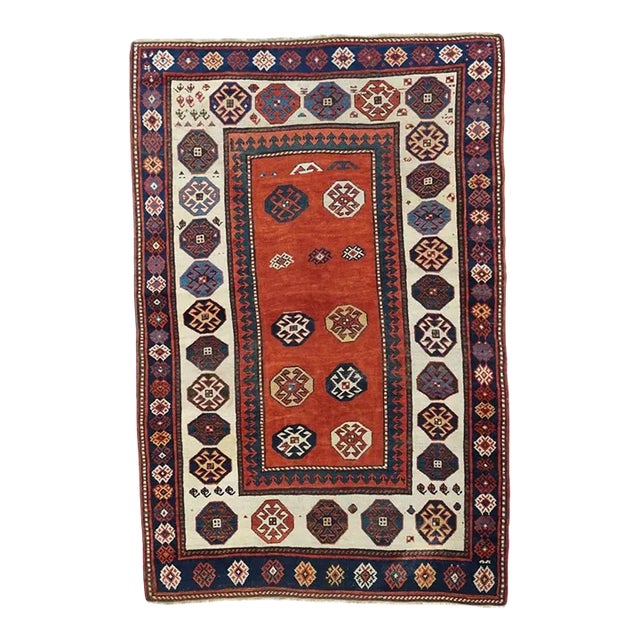 Antique Kazak Rug 4'2'' x 6'4'' For Sale