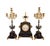 Brown Antique French Clock with 2 Candlesticks, 19th Century, Set of 3 For Sale - Image 8 of 8
