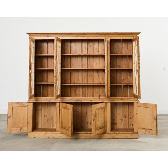 Wood English George III Style Pine Astral Glazed Bibliotheque Bookcase For Sale - Image 7 of 16