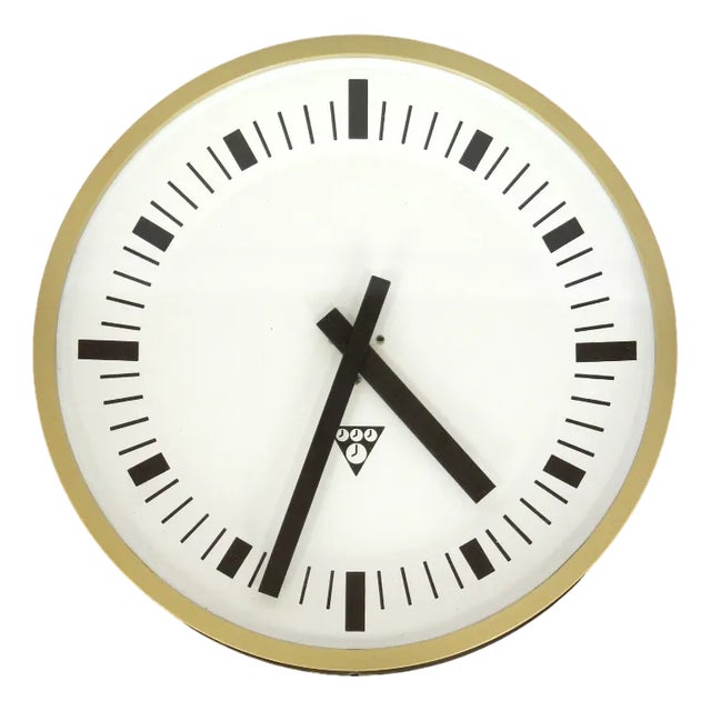 Vintage Industrial Wall Clock from Pragotron, 1970s For Sale