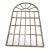 Vintage Arched Iron Windowpane Wall Mirror – White-Washed Gray For Sale