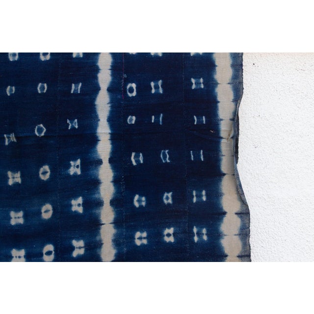 1990s Imopti Market Indigo Mud Cloth Throw For Sale - Image 5 of 6