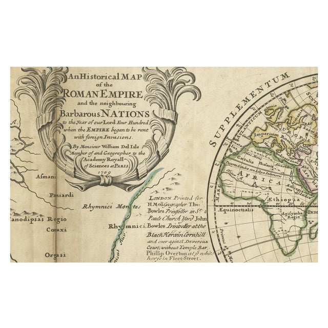 Traditional Roman Empire Map by Moll, 1730 For Sale - Image 3 of 6
