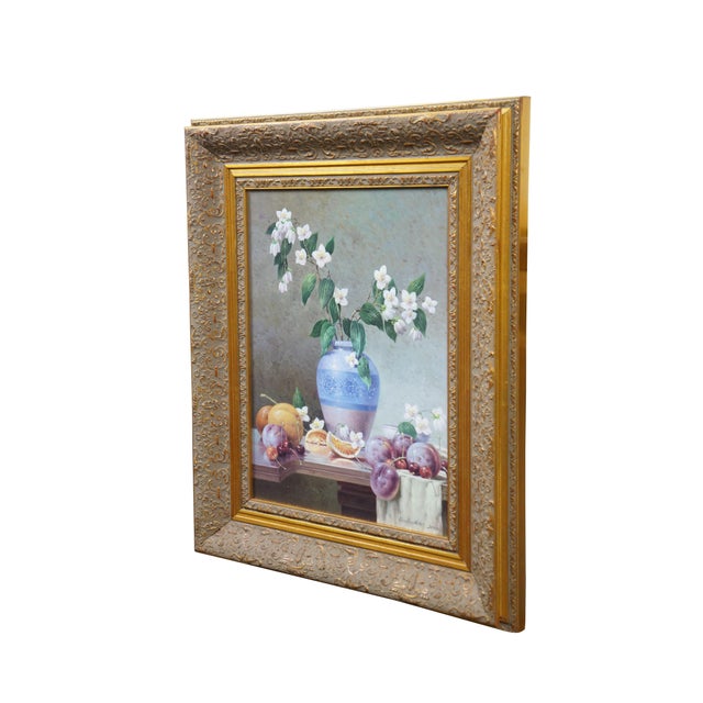 Realism Vasily Gribennikov Still Life Oil Painting Flowers Vase Realism 2005 For Sale - Image 3 of 12