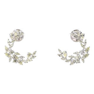 0.24 Carat Round Brilliant Cut Diamond Gold Earrings, Pair For Sale