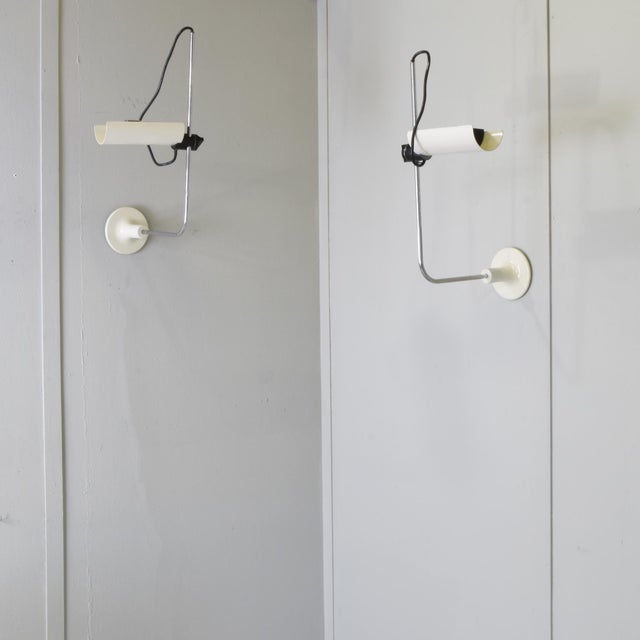 Adam Wall Lamps in Chrome Steel and Lacquered Metal by Vico Magistretti for O-Luce, 1975, Set of 2 For Sale - Image 11 of 13