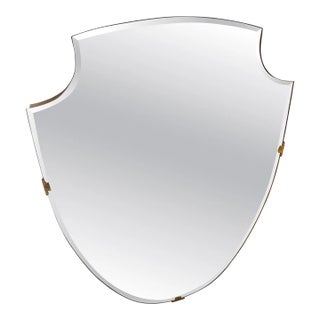 An Iconic 1950s Mid-Century Modern Gio Ponti Style Shield Italian Wall Mirror For Sale