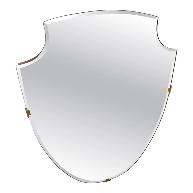 An Iconic 1950s Mid-Century Modern Gio Ponti Style Shield Italian Wall Mirror For Sale