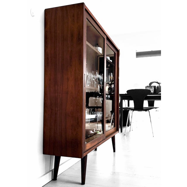 Danish Rosewood Display Cabinet with Sliding Doors, 1960s For Sale - Image 5 of 14