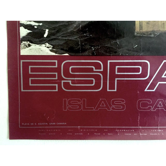 Espana Canary Islands Mid Century Vintage 1960's Collector's Spain Travel Poster For Sale - Image 9 of 13