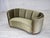 Danish 2-Seater Banana Sofa in Green Furniture Velour and Oak Wood Legs, 1970s For Sale - Image 16 of 18