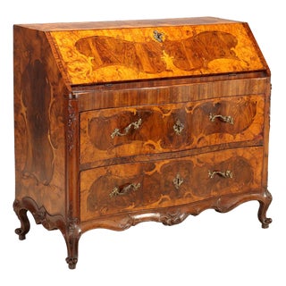18th Century Walnut and Walnut Burl Bureau For Sale
