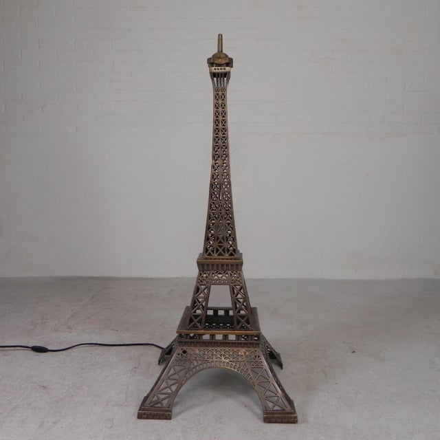Large High Bronze Eiffel Tower with Lighting, 1970s For Sale - Image 16 of 18