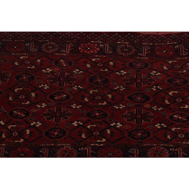 Rug & Kilim Antique Russian Tribal Bag and Textile in Beige and Burgundy, From Rug & Kilim For Sale - Image 4 of 7
