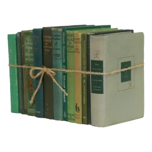 Decorative Books - Petite Vintage Boxwood Book Bundle - 1 Foot of Green Books
