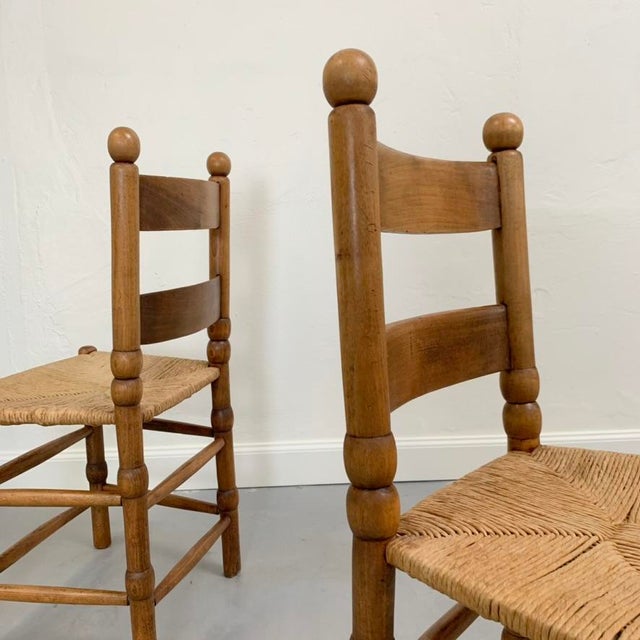 Vintage French Decorative Wood Chairs, 1940, Set of 2 For Sale - Image 10 of 16