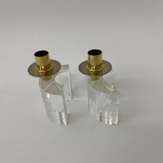 Acrylic Glass Candleholders, 1970s, Set of 2 For Sale - Image 14 of 18