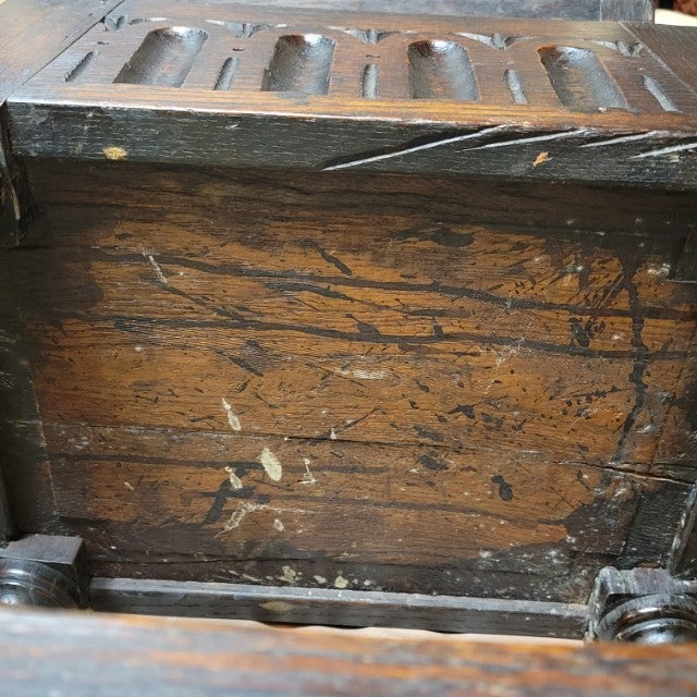 English Oak Joint Stool in 17th-Century Gothic Style, Late 19th C For Sale - Image 10 of 11