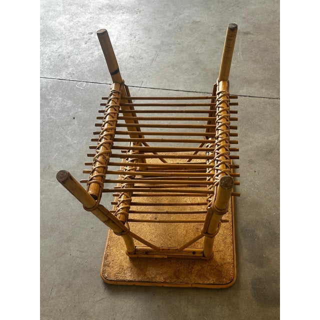 Vintage Bamboo and Rattan Side Table with Magazine Rack, 1970s For Sale - Image 14 of 16
