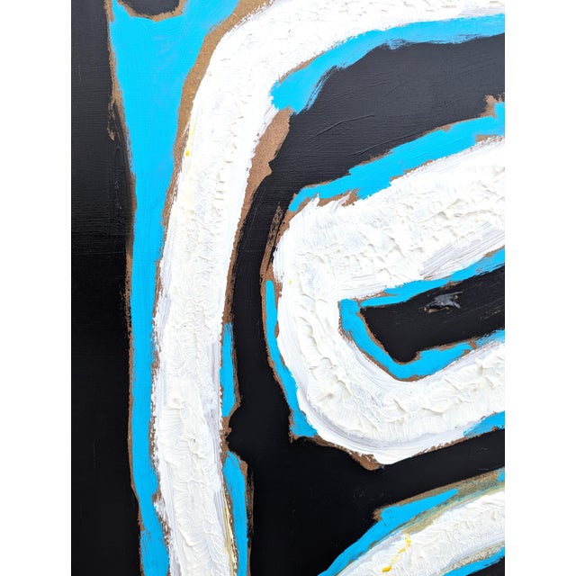 Blue Paul Reeves "Codex" Contemporary Black, Blue & White Expressionist Abstract Gesture Painting, 2025 For Sale - Image 8 of 10