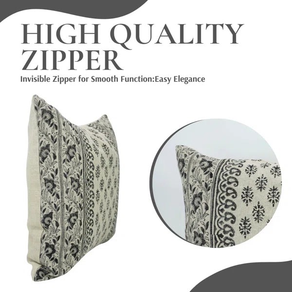 Abstract Fabdivine Handcrafted Cushion Cover 26x26 - Flower Buta For Sale - Image 3 of 5