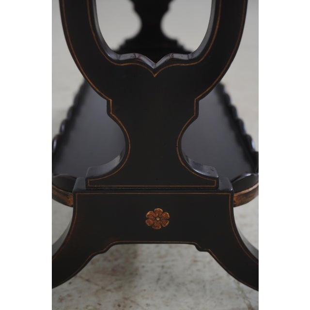 Wood Theodore Alexander Regency Style Lyre Trestle Side Table For Sale - Image 7 of 14