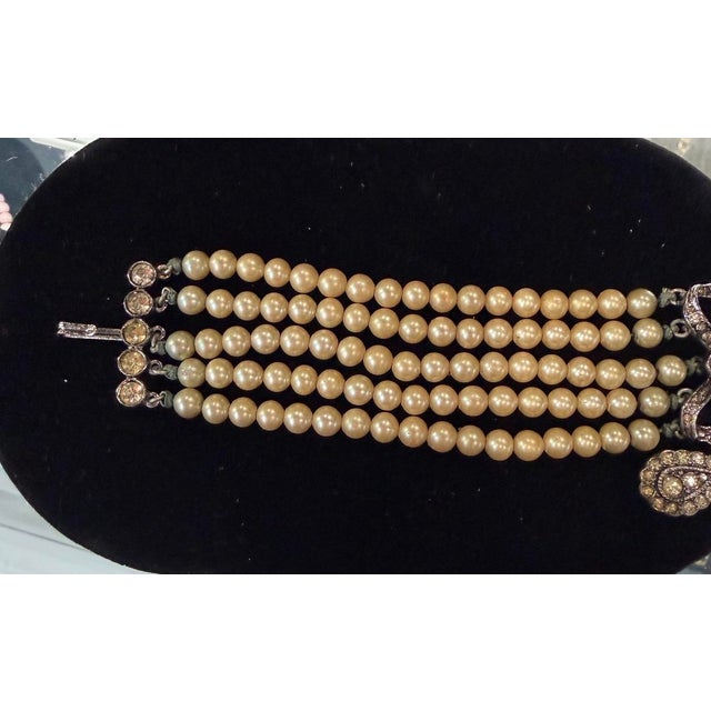 Kenneth Lane Pearl and Rhinestone Necklace For Sale - Image 9 of 9