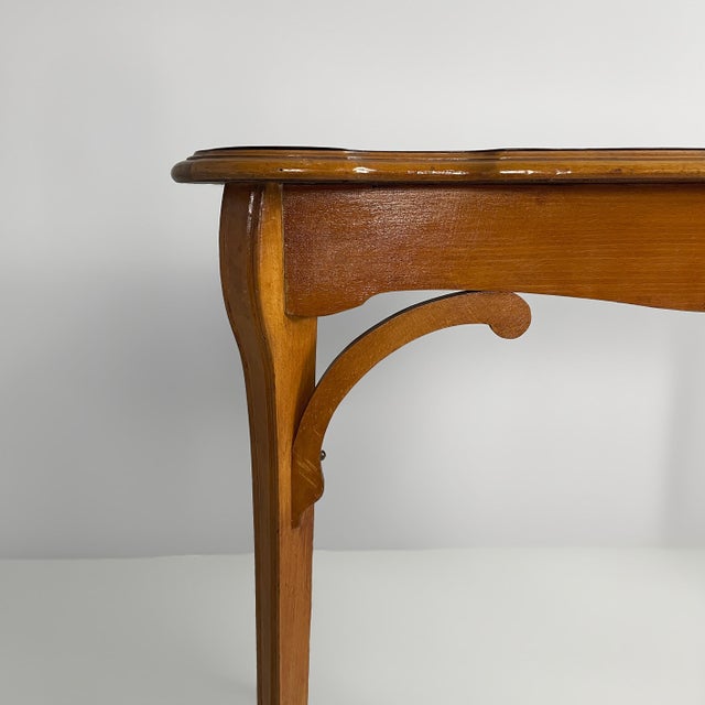 Brown French Wooden Coffee Table in the style of Gallè, 1910s For Sale - Image 8 of 14