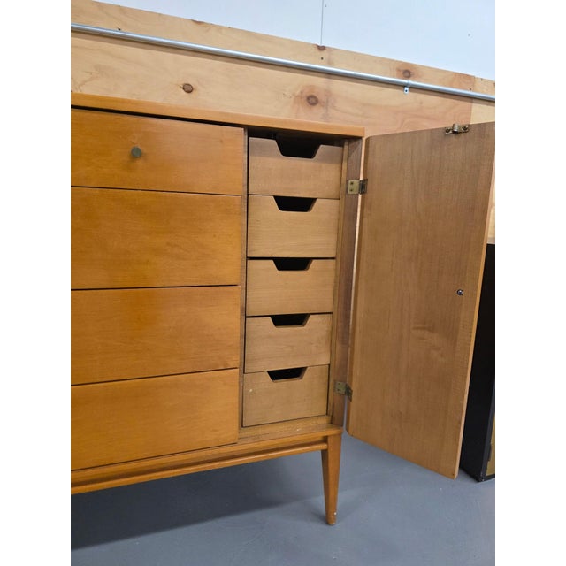 Wood Paul McCobb 20 Drawer Mr. And Mrs. Dresser Winchendon Furniture 1960s Mid Century Modern For Sale - Image 7 of 14
