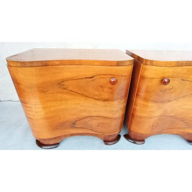 Wood Bedside Tables by Jindrich Halabala for Up Závody, 1950s, Set of 2 For Sale - Image 7 of 18