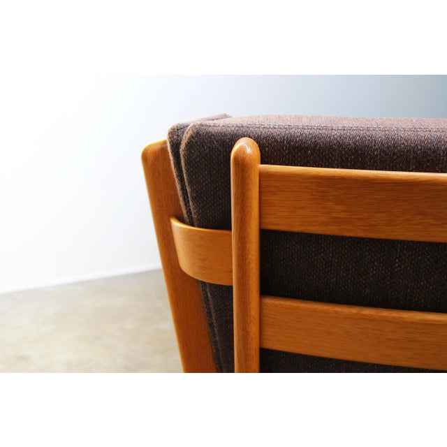 Large Blue Grey Modular GE 280 Oak Sofa by Hans J. Wegner for Getama, 1980s, Set of 7 For Sale - Image 10 of 17