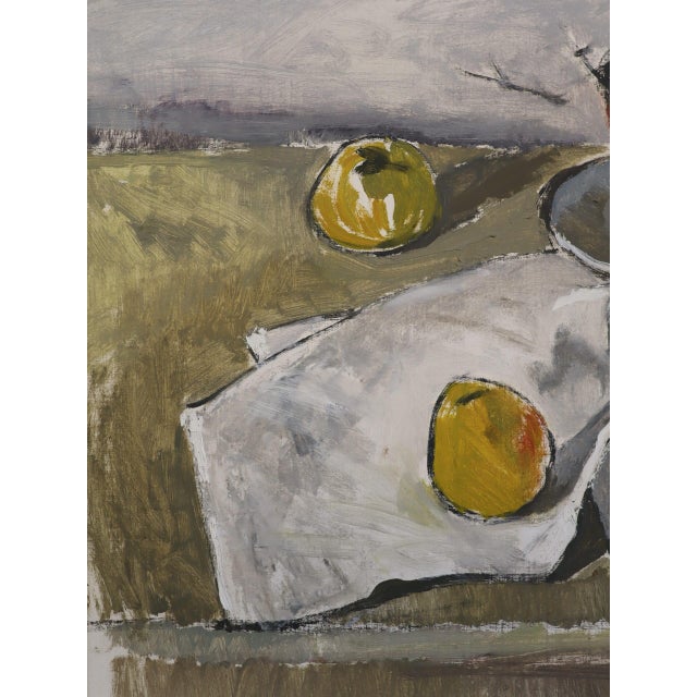 1945 Mid-Century Modern 'Citrus & Pot' Vintage Swedish Expressive Still Life Swedish Oil Painting, Framed For Sale - Image 10 of 13