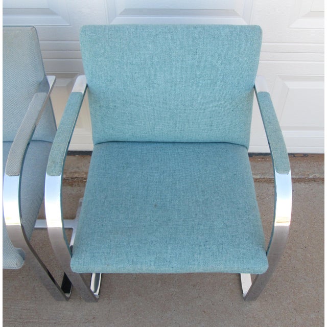 Late 20th Century Ludwig Mies Van Der Rohe Brno Style Chairs Flat Arm For Sale - Image 11 of 12
