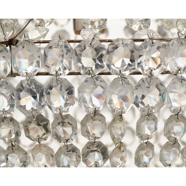 Transparent French Antique Crystal “Basket” Chandelier by Baccarat For Sale - Image 8 of 10