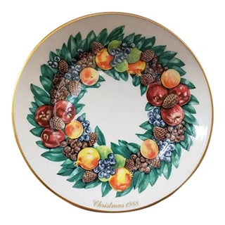 1988 Lenox Colonial Christmas Wreath Plate, Delaware the Eighth Colony For Sale