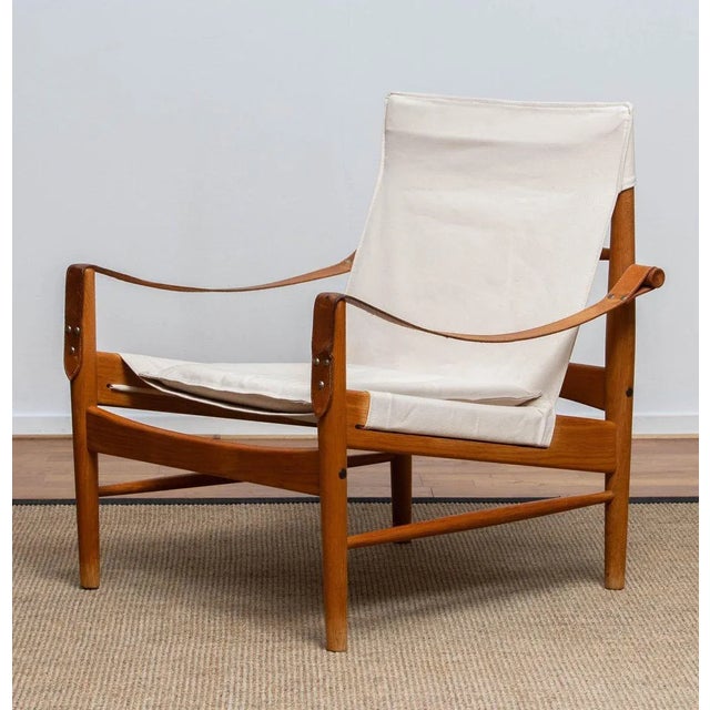 White Swedish Safari Lounge Chair by Hans Olsen for Viska Möbler, 1960s For Sale - Image 8 of 11
