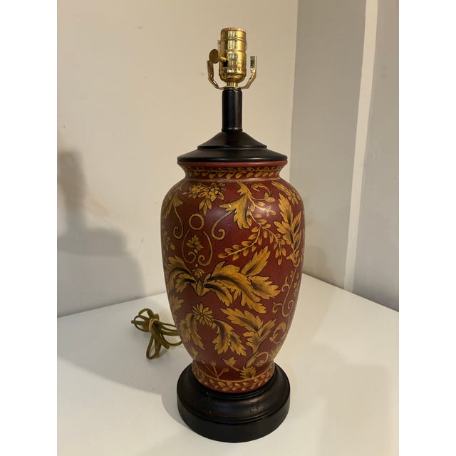 Mid 20th Century Vintage Italian Style Ceramic Table Lamp, Florentine Decor, 21” For Sale - Image 5 of 12