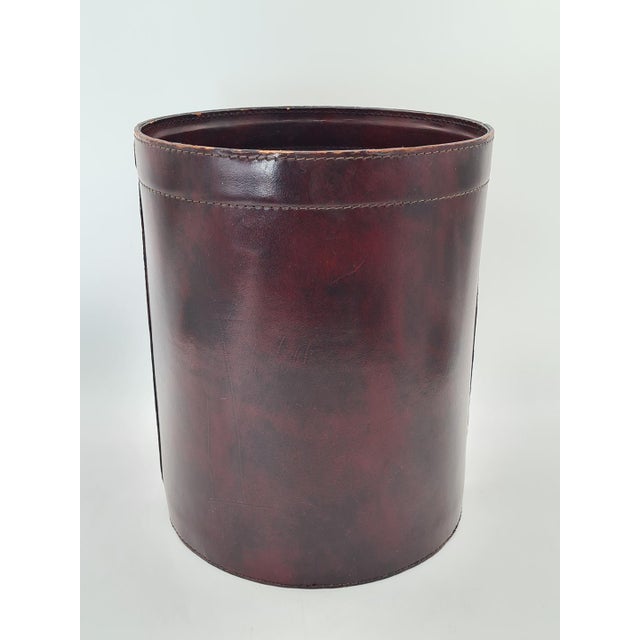 Mid-Century Modern Leather Wastebasket by Hauler, Germany, 1970s For Sale - Image 3 of 12