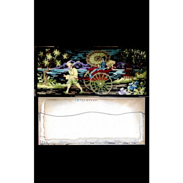 Turquoise Framed Asian Japanese Needlework, Lot of 4 For Sale - Image 8 of 8