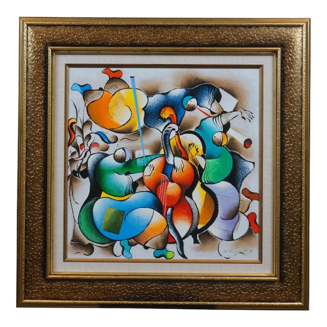 David Schluss Symphonic Jazz Orchestra Artist Proof Abstract Serigraph For Sale