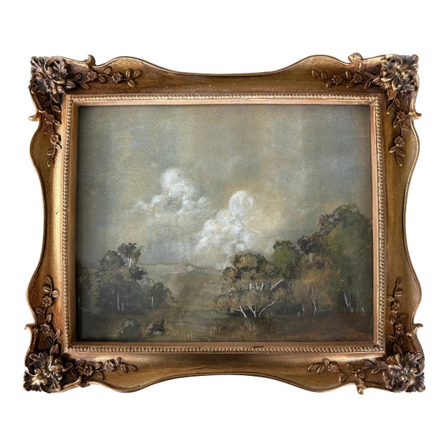 2025 Landscape Fine Art Print of the Woods in Vintage Gold Frame For Sale