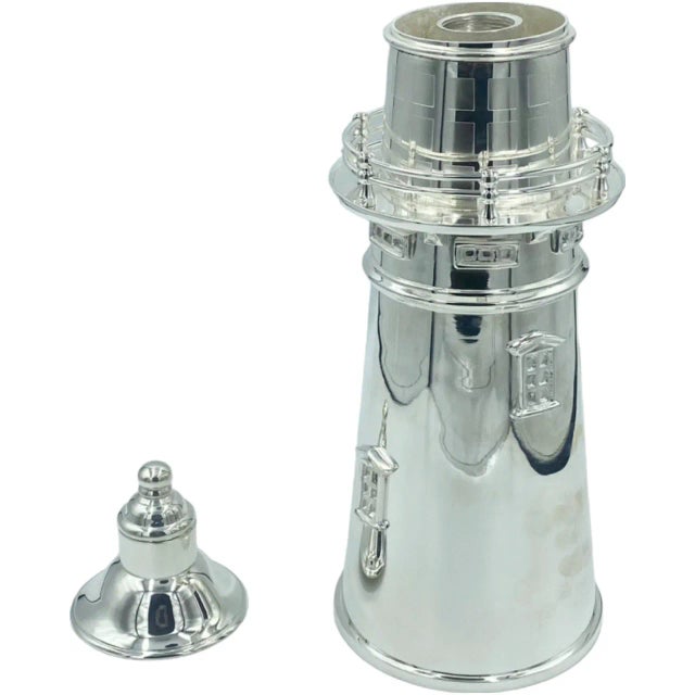Vintage Lighthouse Cocktail Shaker Silverplated Barware 14.5"h For Sale - Image 9 of 12