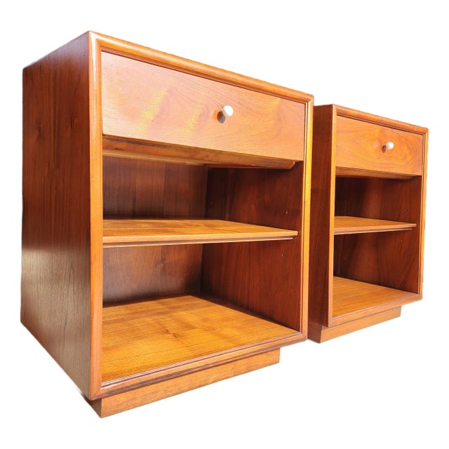 Mid 20th Century Pair of Refinished Drexel Declaration Nightstands by Kipp Stewart & Stewart MacDougall For Sale