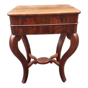 19th Century American Empire One-Drawer Flame Mahogany Sewing or Work Table